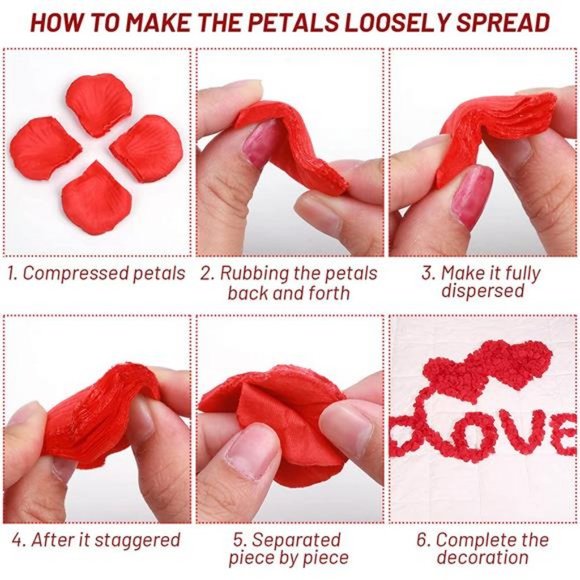 2000 Pieces Artificial Rose Petals with 24 Pieces LED Tea Lights Candles - Picture 5 of 7